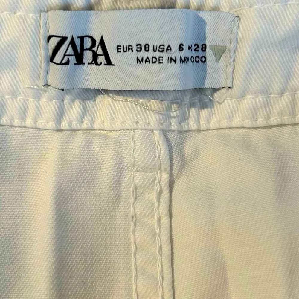 Zara Straight Leg Cotton Cargo Pants - Picture 8 of 13